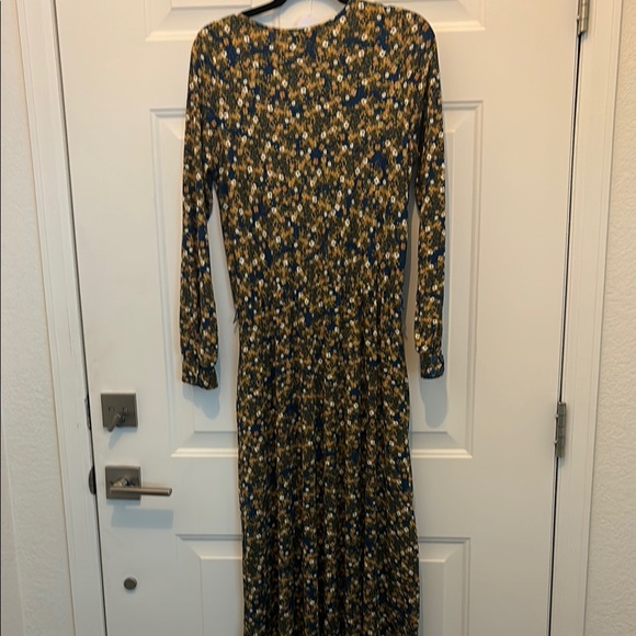 Brown Sheath Maxi Dress with Long Cuffed Sleeves - Picture 3 of 3